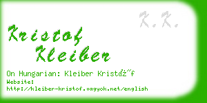 kristof kleiber business card